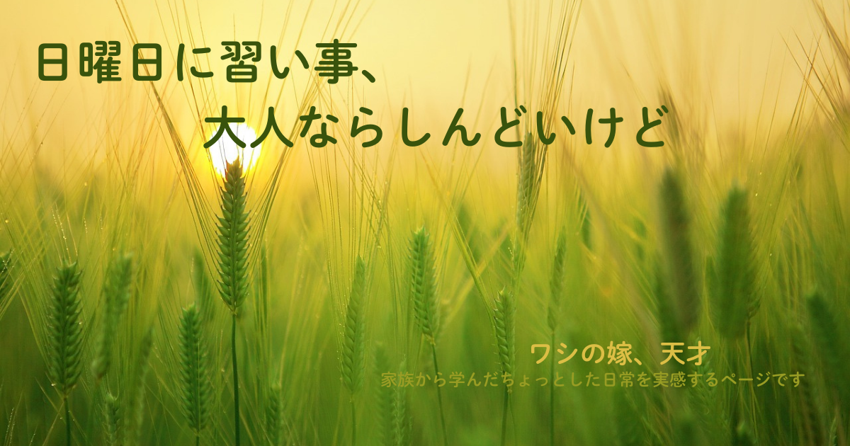 日曜日に習い事、大人ならしんどいけど